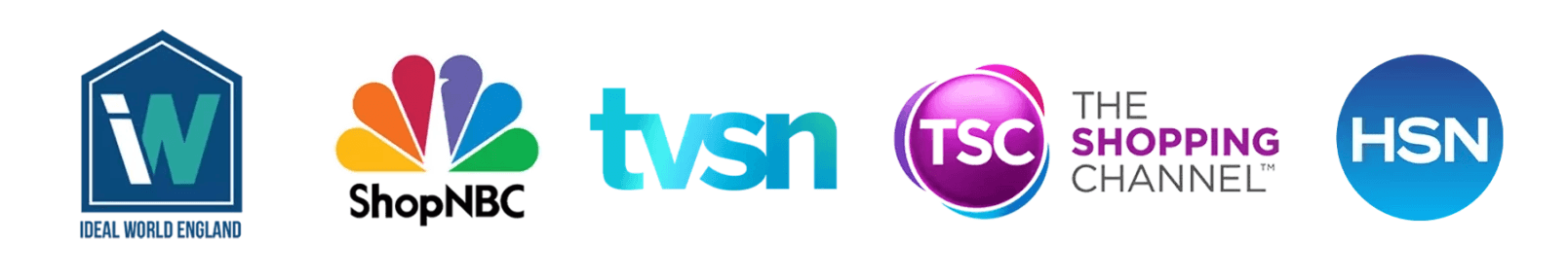 Ideal World England, ShopNBC, TVSN Australia, The Shopping Channel Canada, and HSN