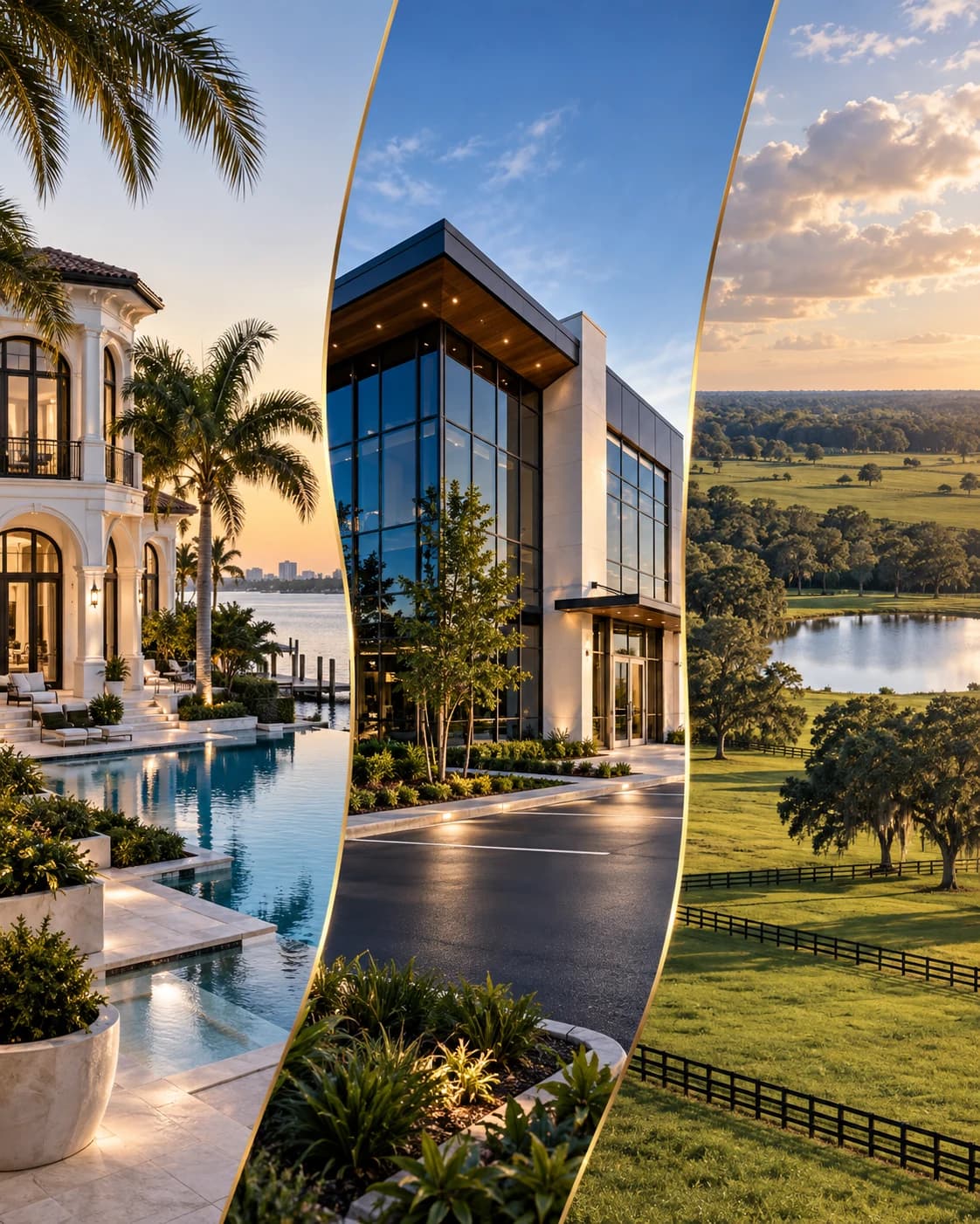 Residential, commercial, and land properties representing Prime real estate auction services